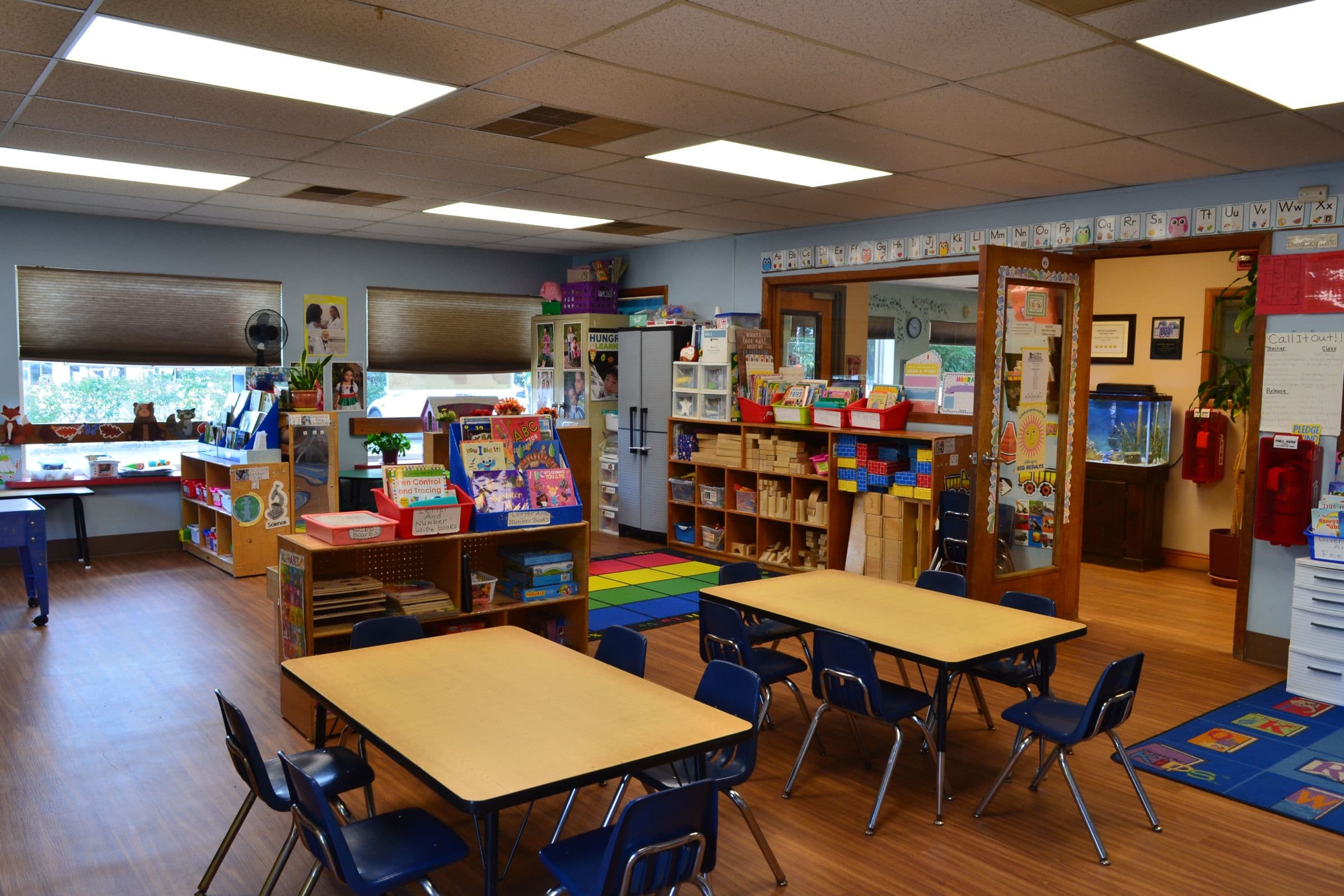 A preschool classroom with learning materials at Apples & Books Learning Center